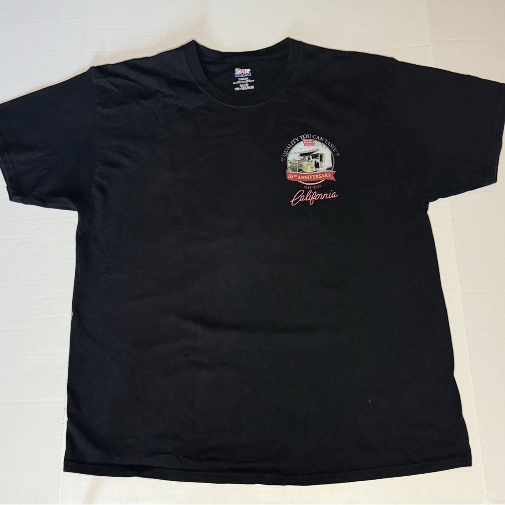 HANES BEEFY IN-&-OUT BURGERS 65th ANNIVERSARY BLACK T-SHIRT